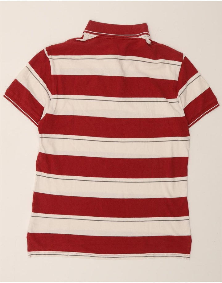 ADIDAS Mens Miami Heat Short Sleeve Rugby Polo Shirt Medium Red Striped