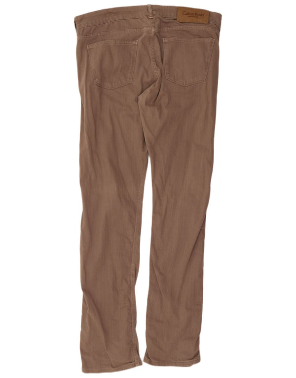 Calvin Klein Mens Slim Jeans IT 52 XL W36 L33 Brown Cotton
