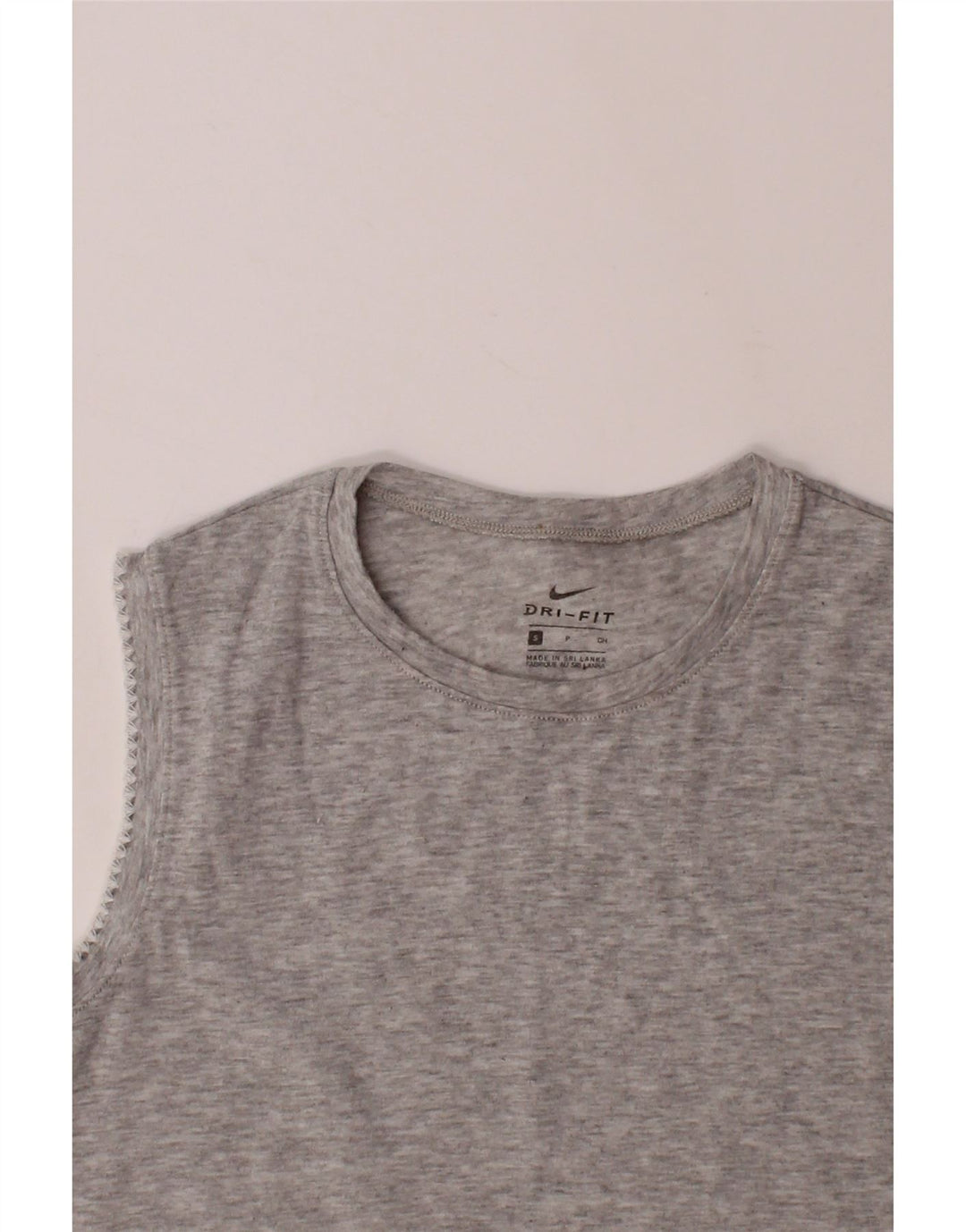NIKE Womens Dri Fit Vest Top UK 10 Small Grey Vintage Nike and Second-Hand Nike from Messina Hembry 