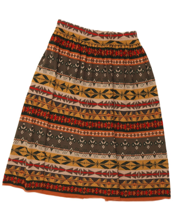 Vintage Womens High Waist A-Line Skirt W30 Medium Multicoloured Geometric