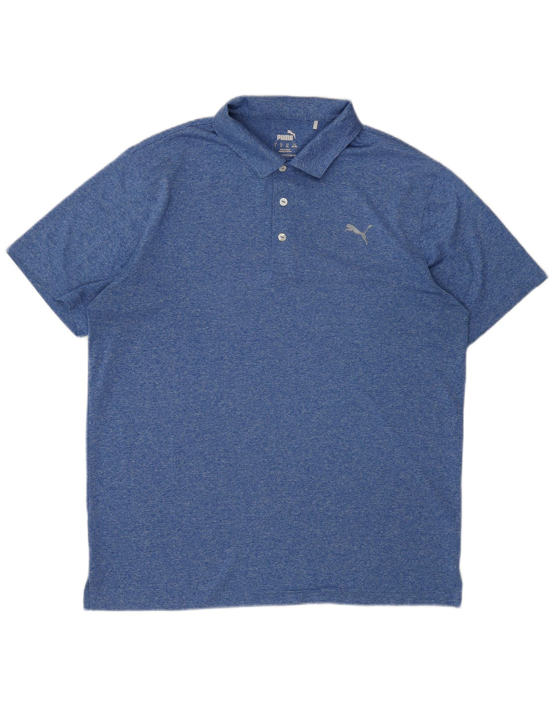 Puma Mens Polo Shirt XL Blue Flecked Polyester