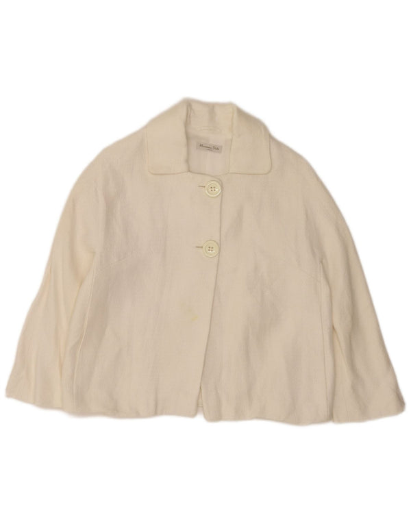 Massimo Dutti Womens Crop 2 Button Blazer Jacket EU 38 Medium White