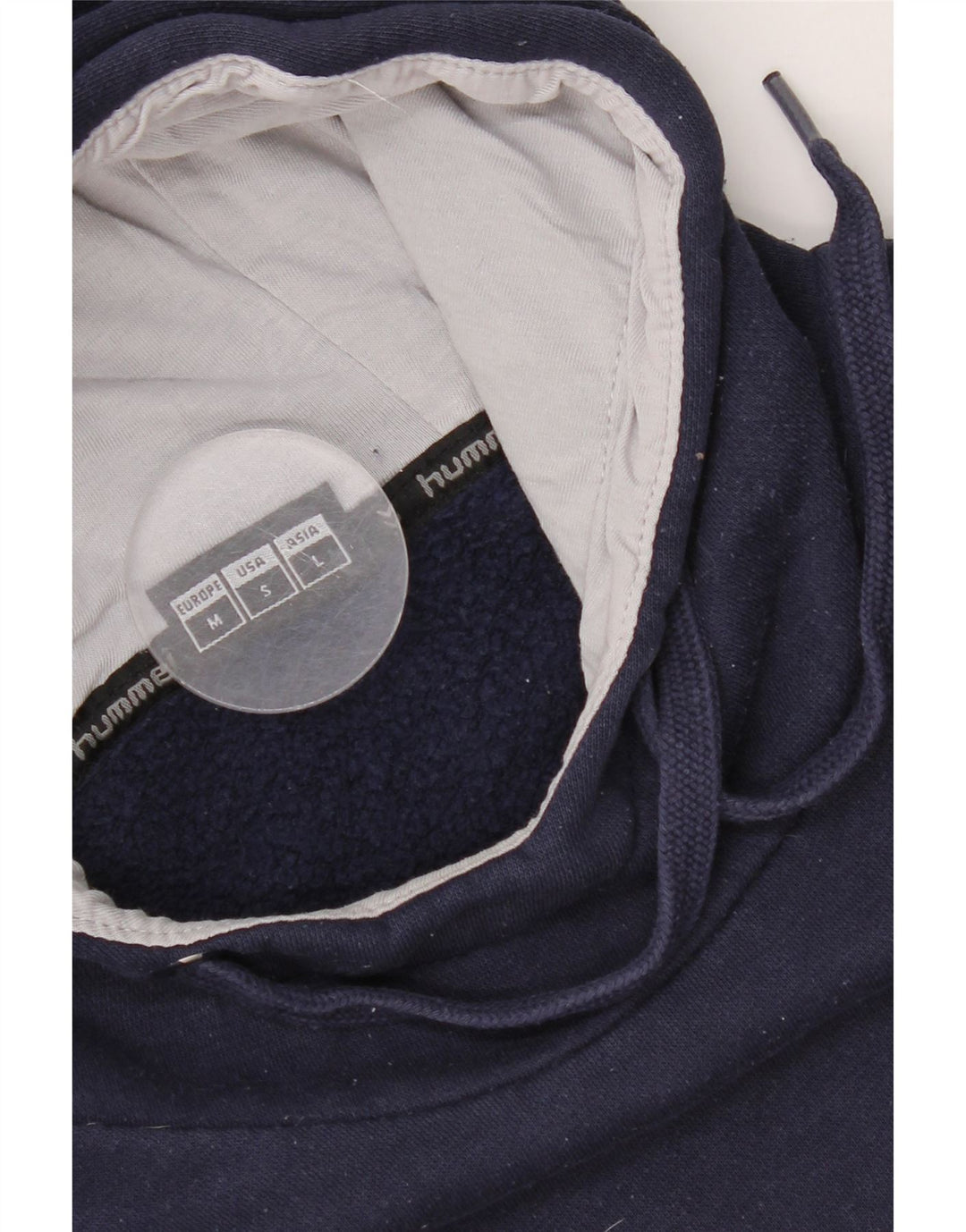 Hummel Mens Graphic Hoodie Jumper Medium Navy Blue Cotton