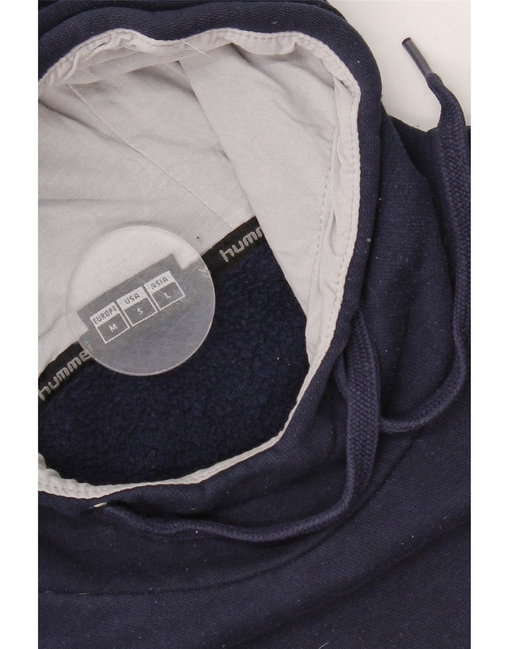Hummel Mens Graphic Hoodie Jumper Medium Navy Blue Cotton