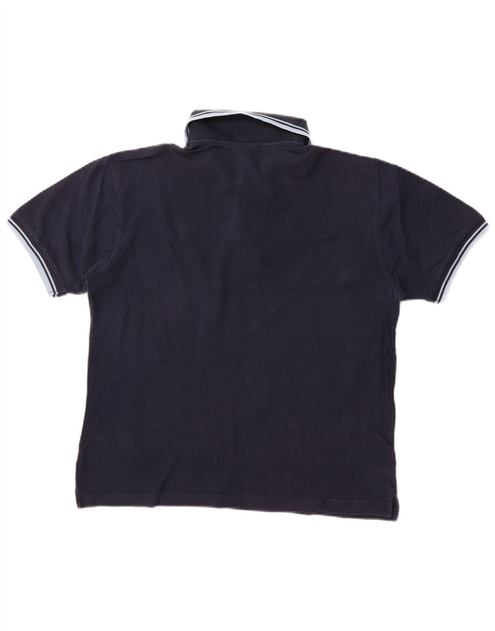 Diadora Mens Polo Shirt Small Navy Blue Cotton