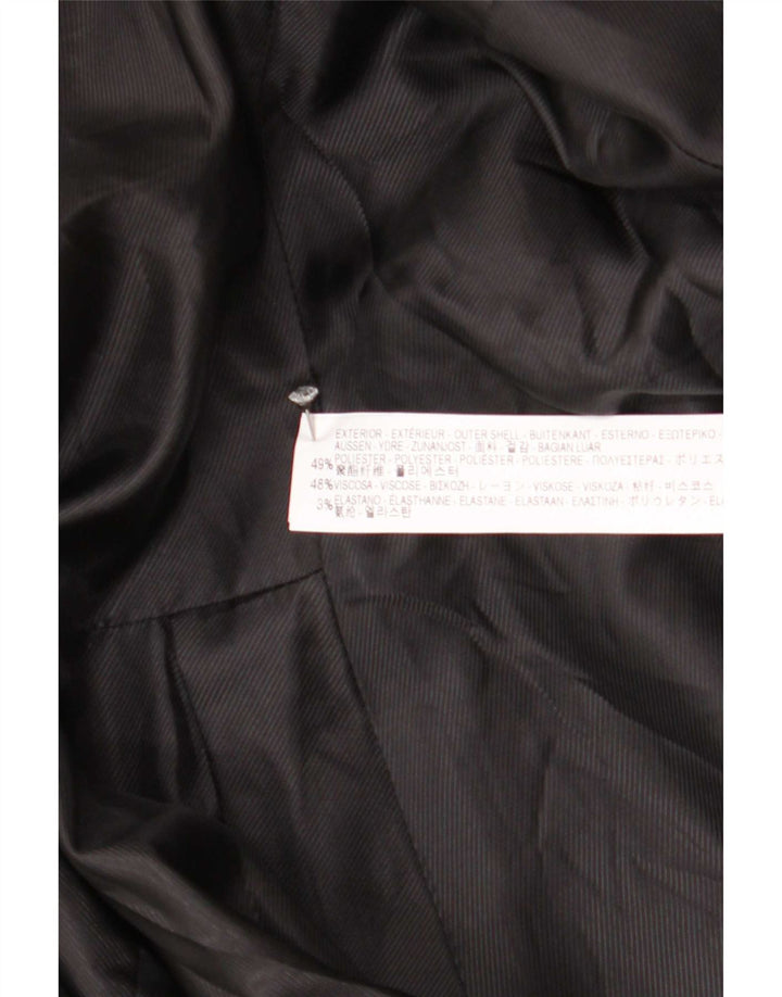 Zara Womens 1 Button Blazer Jacket UK 12 Medium Black Polyester