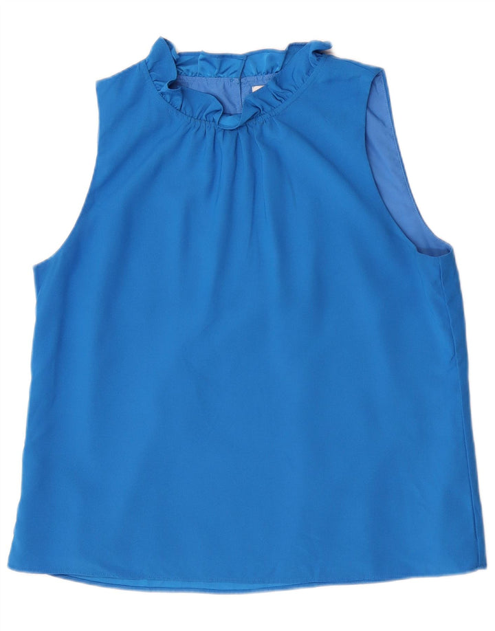 J. Crew Womens Sleeveless Blouse Top UK 14 Medium Blue Polyester