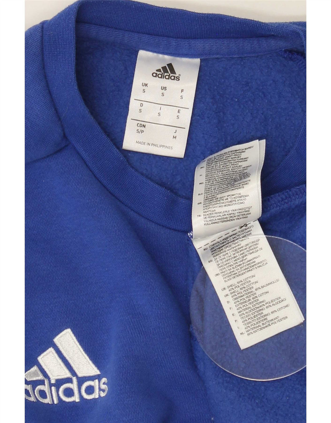 Adidas Mens Sweatshirt Jumper Small Blue Cotton
