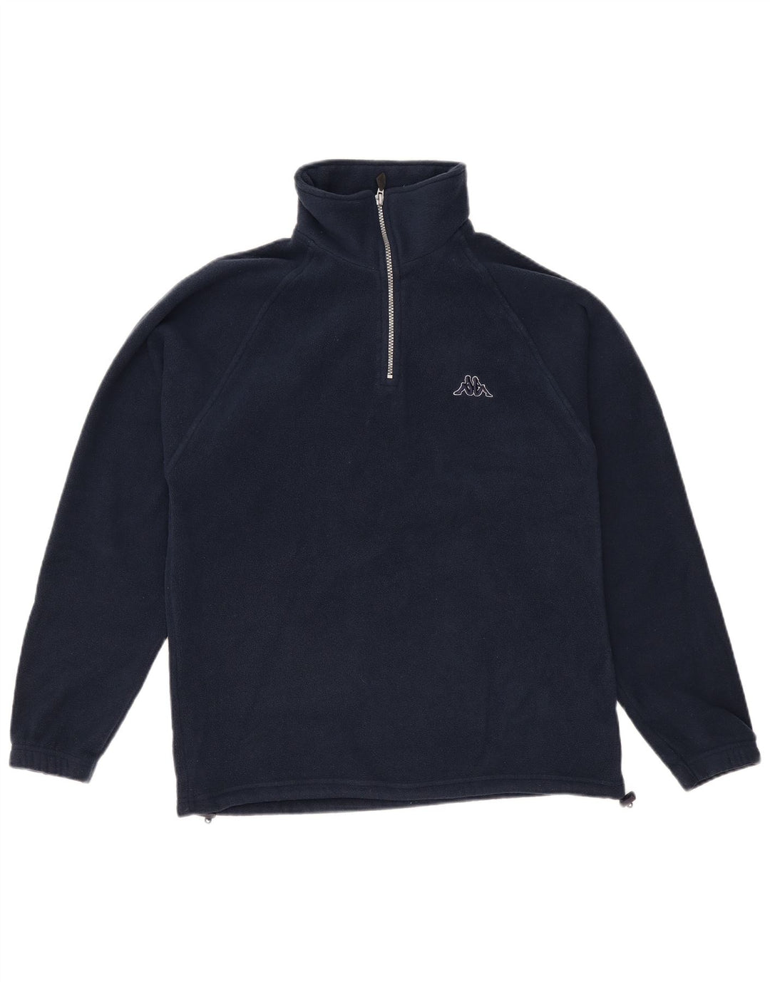 KAPPA Mens Zip Neck Fleece Jumper Small Navy Blue Polyester
