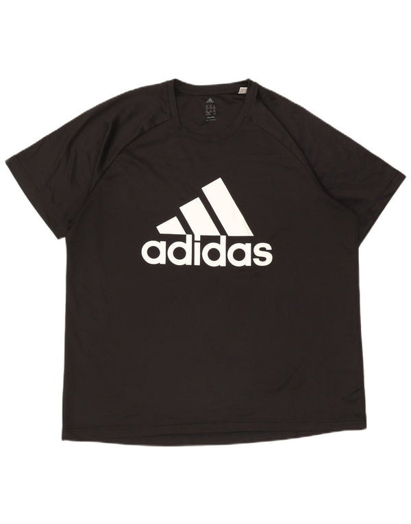 Adidas Mens Climalite Graphic T-Shirt Top XL Black Polyester