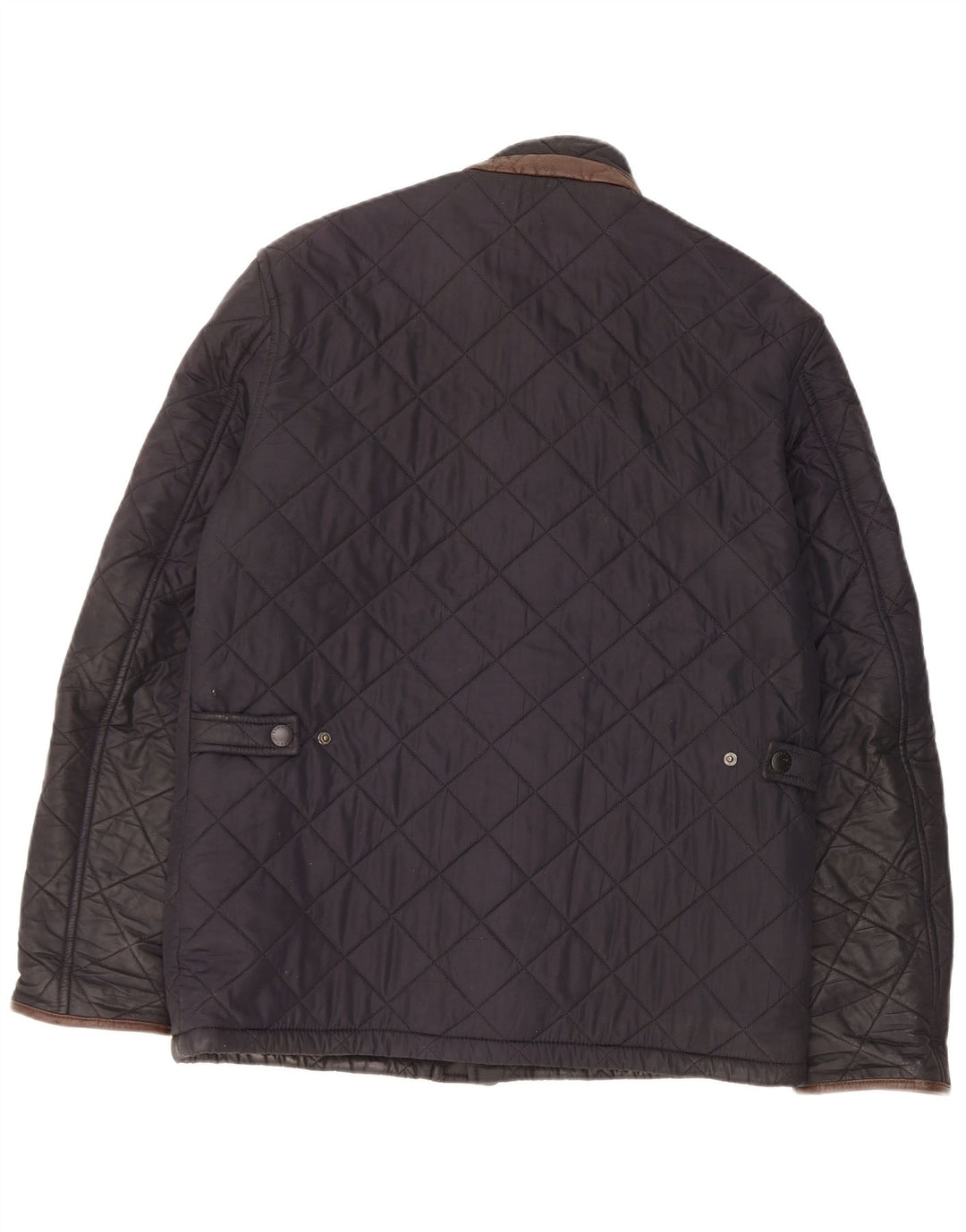 Barbour Mens Quilted Jacket UK 36 Small Navy Blue Polyester