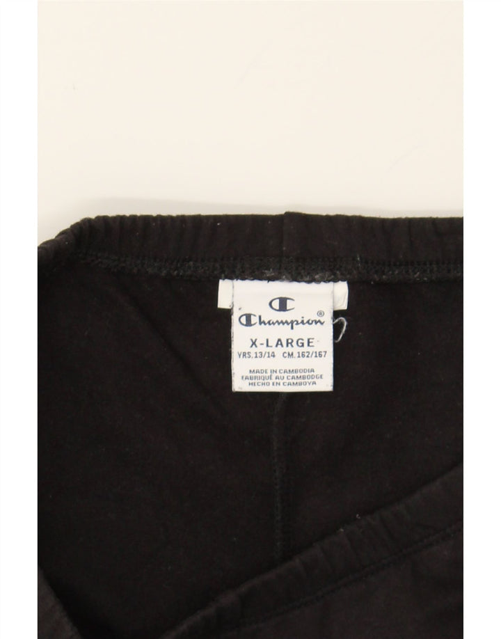 CHAMPION Girls Leggings 13-14 Years XL Black Vintage Champion and Second-Hand Champion from Messina Hembry 