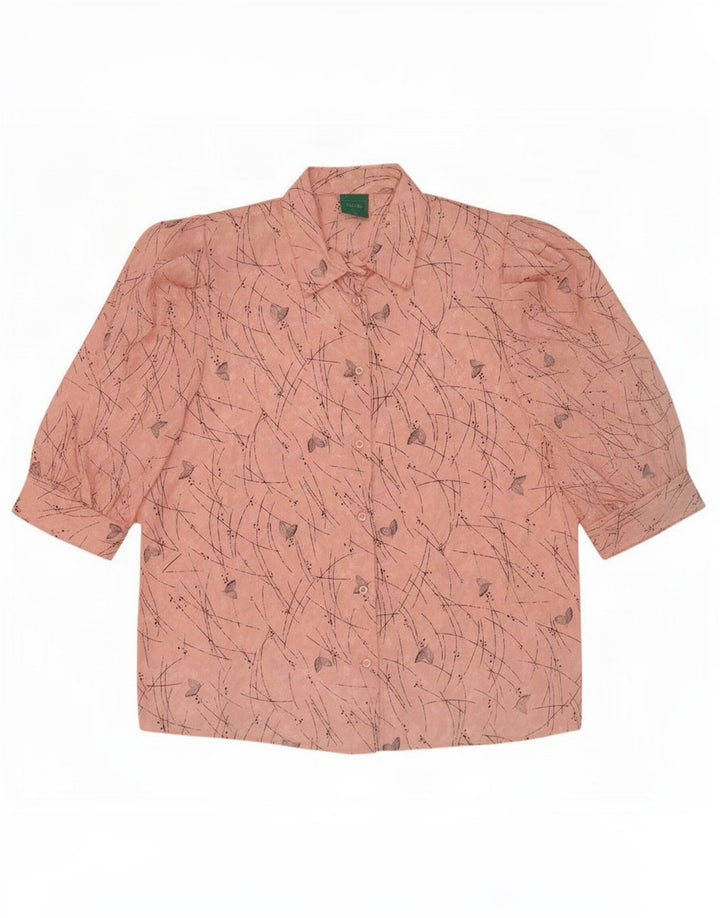 Canda Womens Abstract Pattern Short Sleeve Shirt Blouse EU 42 Large Pink