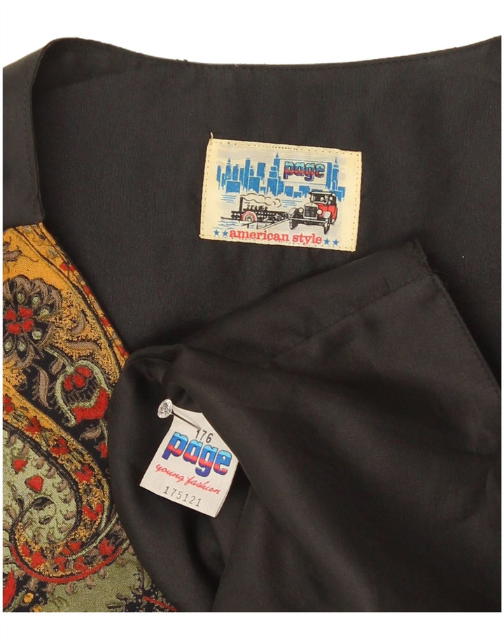 Vintage Mens Waistcoat Medium Multicoloured Paisley Viscose Retro