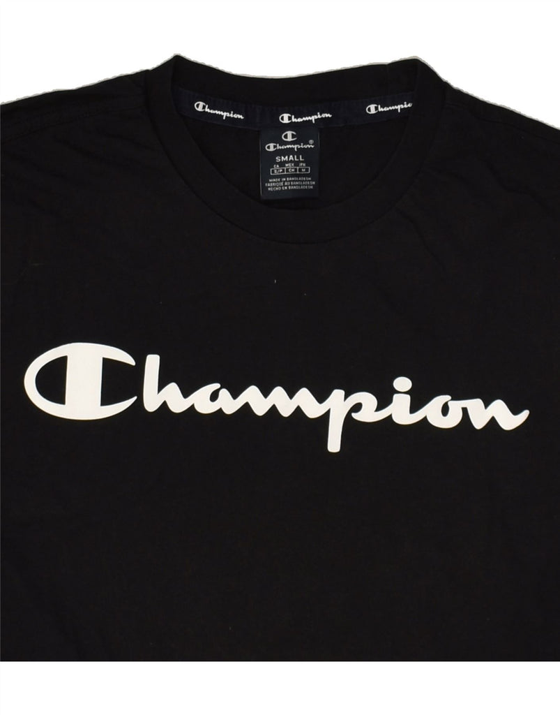 CHAMPION Mens Graphic T-Shirt Top Small Black Vintage Champion and Second-Hand Champion from Messina Hembry 