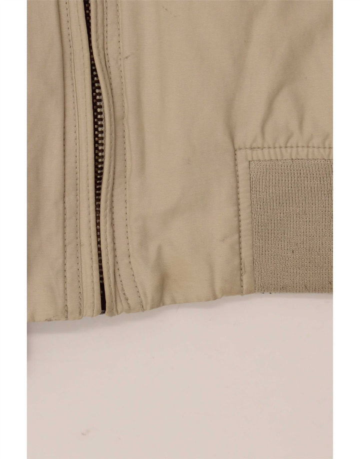 Schott Mens Military Bomber Jacket UK 38 Medium Beige Cotton