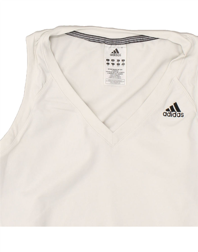 ADIDAS Womens Vest Top UK 18 XL White Polyester | Vintage Adidas | Thrift | Second-Hand Adidas | Used Clothing | Messina Hembry 