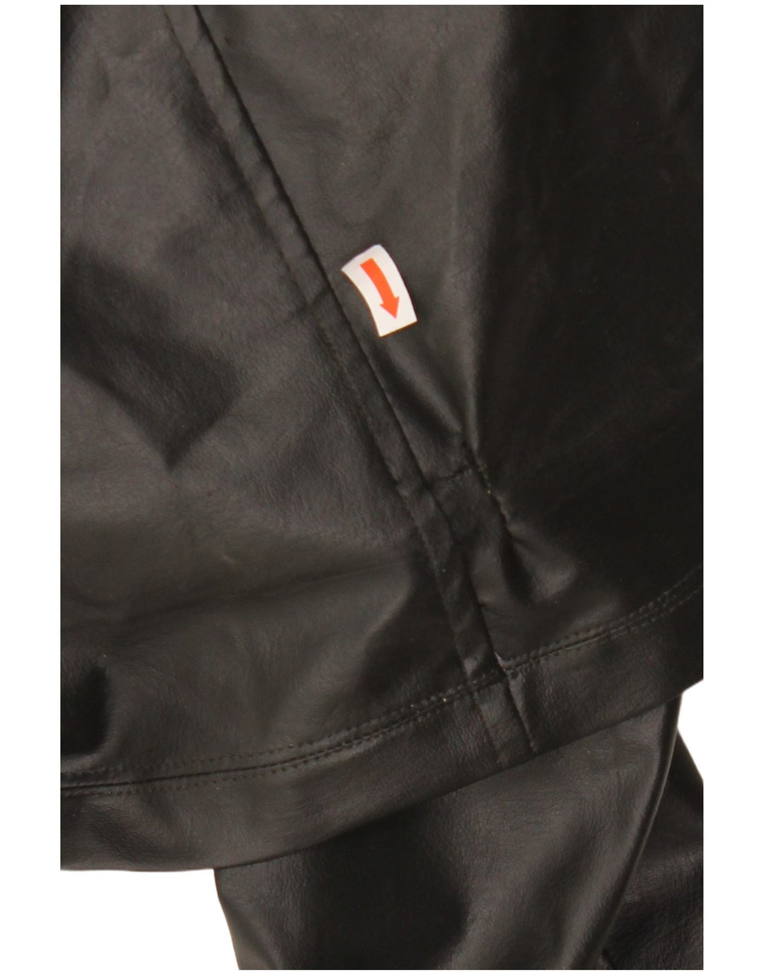 VINTAGE Womens Leather Coat UK 12 Medium Black Colourblock