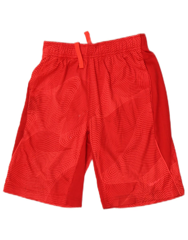 Nike Boys Sport Shorts 8-9 Years Small Red Geometric Polyester Sports