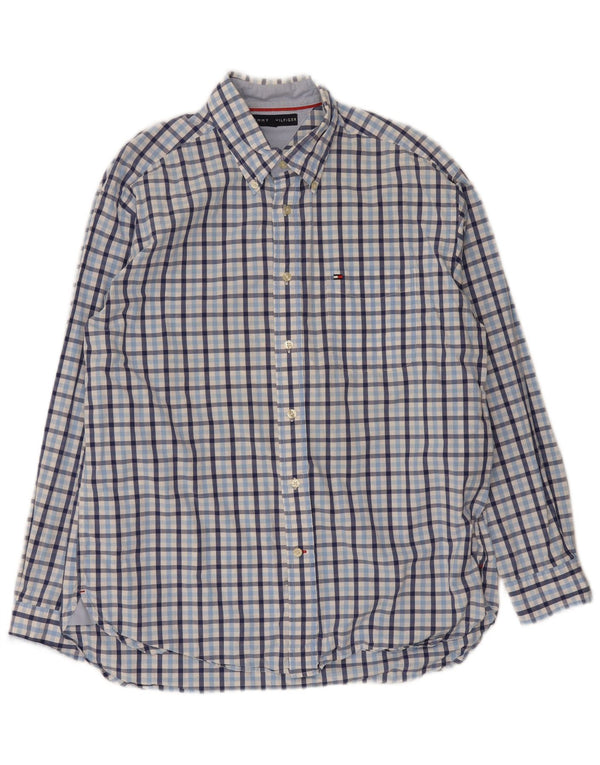Tommy Hilfiger Mens Regular Fit Shirt Large Blue Gingham