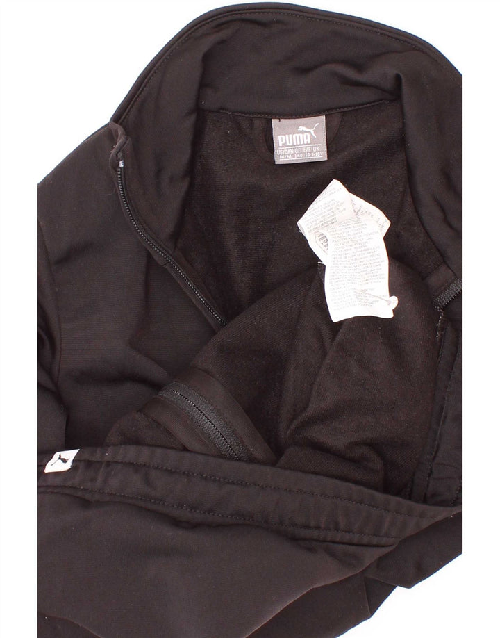 Puma Boys Graphic Tracksuit Top Jacket 9-10 Years Black Colourblock
