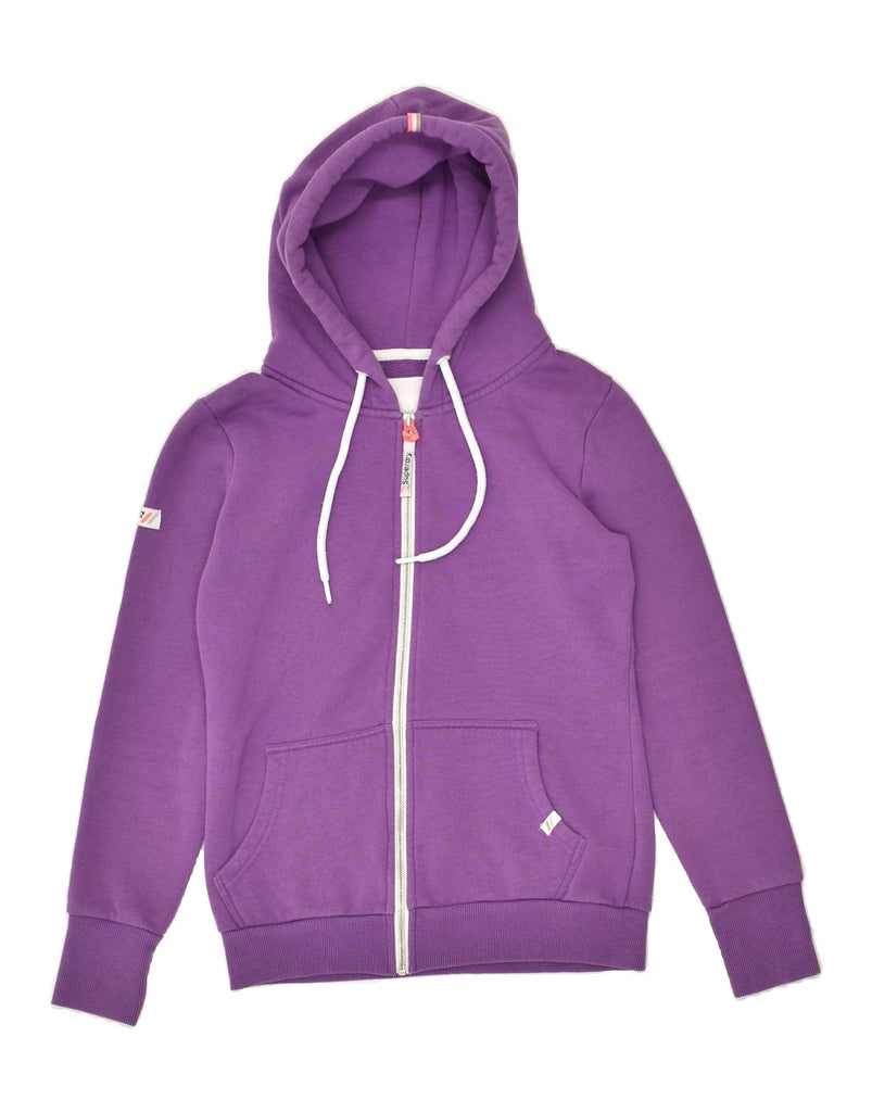 SUPERDRY Womens Zip Hoodie Sweater UK 10 Small  Purple Cotton | Vintage Superdry | Thrift | Second-Hand Superdry | Used Clothing | Messina Hembry 