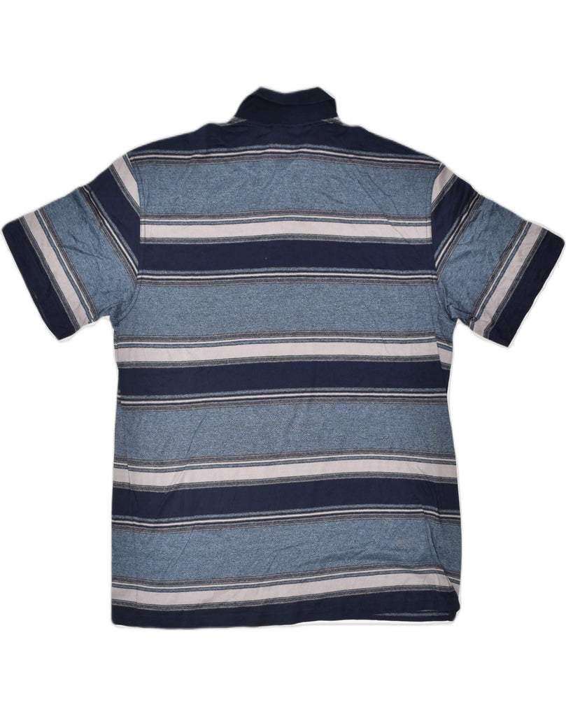 NAVIGARE Mens Polo Shirt XL Blue Striped Cotton | Vintage | Thrift | Second-Hand | Used Clothing | Messina Hembry 