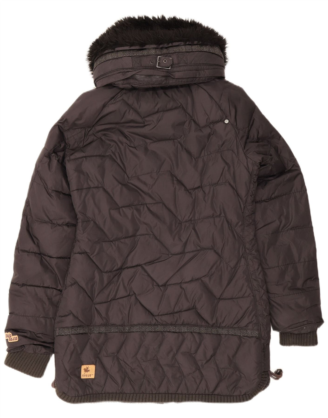 KHUJO Mens Hooded Padded Jacket UK 40 Large Black Nylon