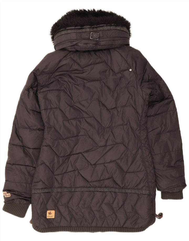 KHUJO Mens Hooded Padded Jacket UK 40 Large Black Nylon