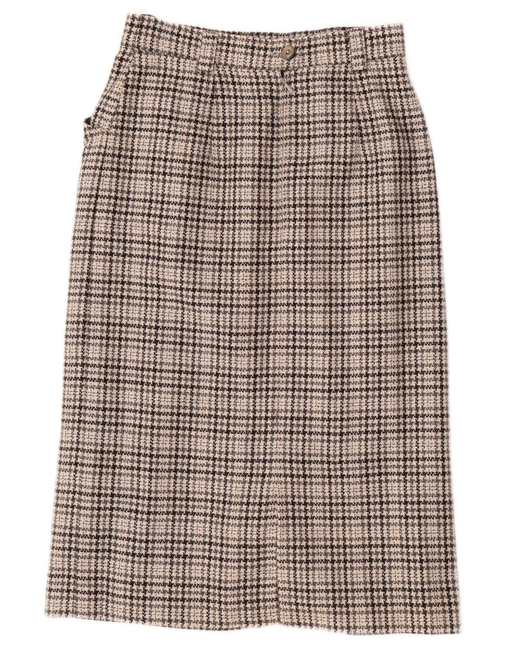 Vintage Womens Pencil Skirt IT 36 XS W26  Grey Houndstooth Wool