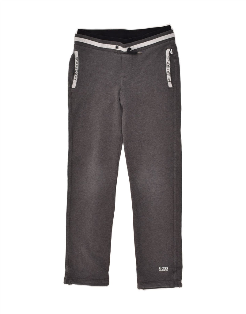 HUGO BOSS Boys Graphic Tracksuit Trousers 11-12 Years XS Grey Cotton Vintage Hugo Boss and Second-Hand Hugo Boss from Messina Hembry 