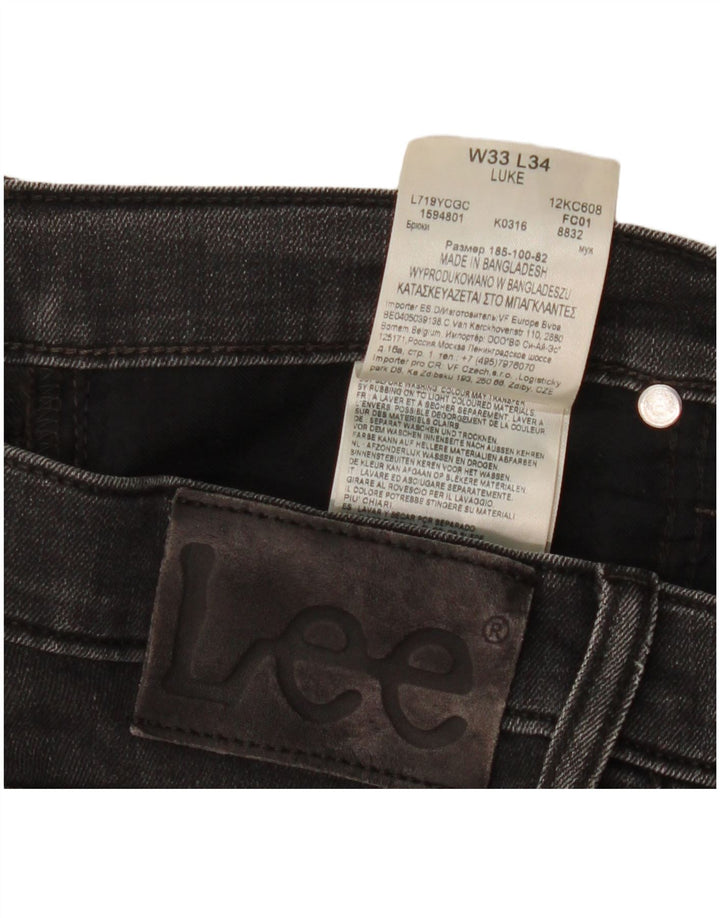 Lee Mens Luke Slim Jeans W33 L27 Black Cotton