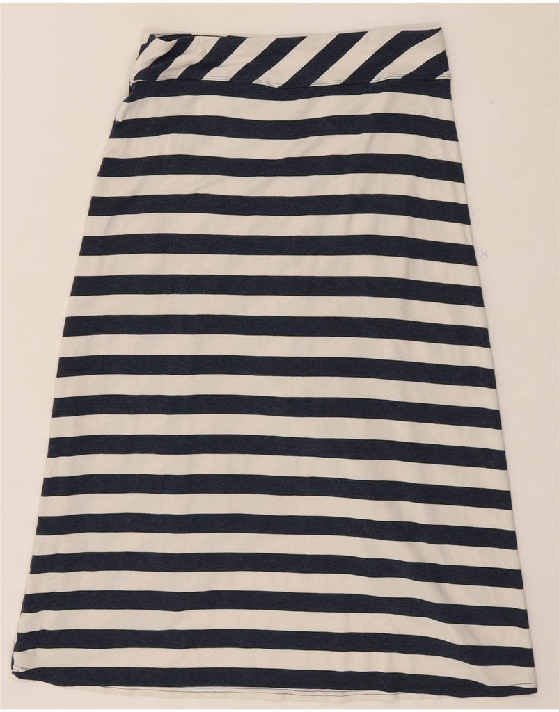 ATHLETA Womens Maxi Skirt Small W32 Navy Blue Striped Rayon Vintage Athleta and Second-Hand Athleta from Messina Hembry 
