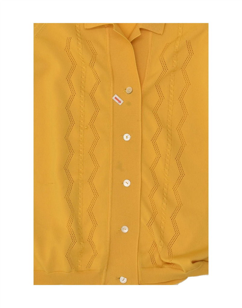 TREVIRA Womens Cardigan Sweater IT 48 XL Yellow Polyester | Vintage Trevira | Thrift | Second-Hand Trevira | Used Clothing | Messina Hembry 