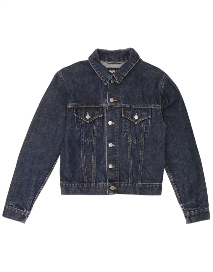 Rifle Womens Crop Denim Jacket UK 6 XS Blue Cotton