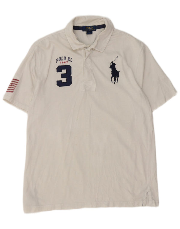 Polo Ralph Lauren Boys Graphic Rugby Polo Shirt 14-15 Years Large White