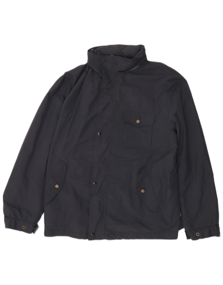 HENRY COTTONS Mens Hooded Utility Jacket IT 48 Medium Navy Blue