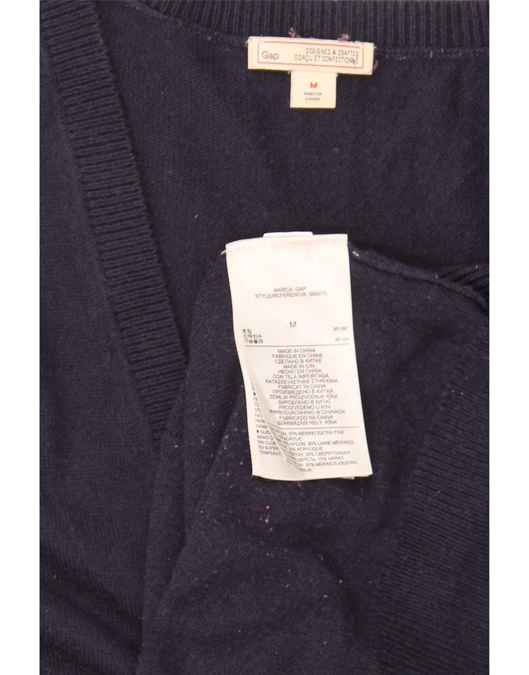 Gap Womens Cardigan Sweater UK 12 Medium Navy Blue Nylon