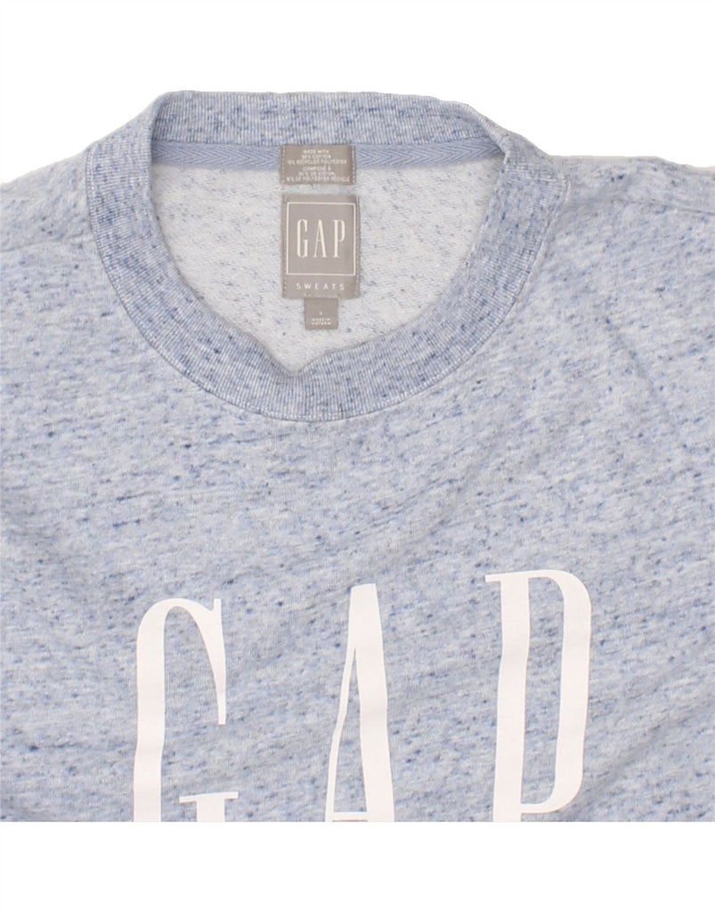 GAP Womens Graphic Sweatshirt Jumper UK 10 Small Blue Flecked Cotton | Vintage Gap | Thrift | Second-Hand Gap | Used Clothing | Messina Hembry 