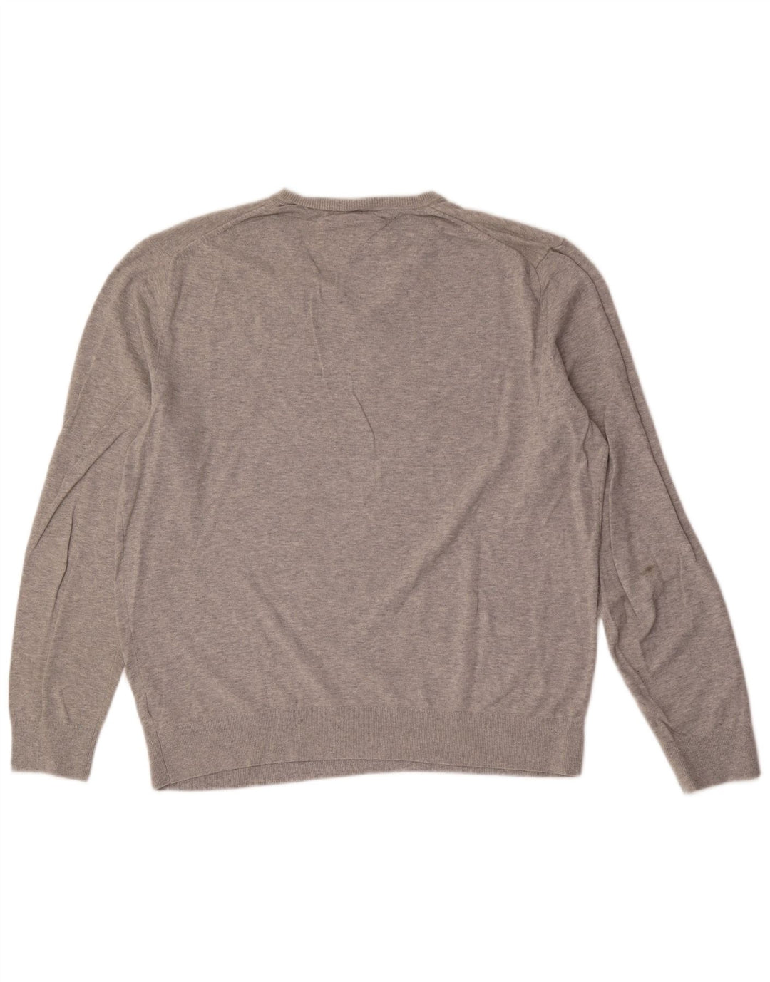 Tommy Hilfiger Mens V-Neck Jumper Sweater 2XL Grey Cotton
