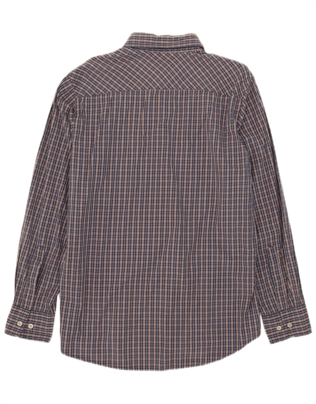 Marlboro Classics Mens Regular Fit Shirt Large Navy Blue Check Cotton