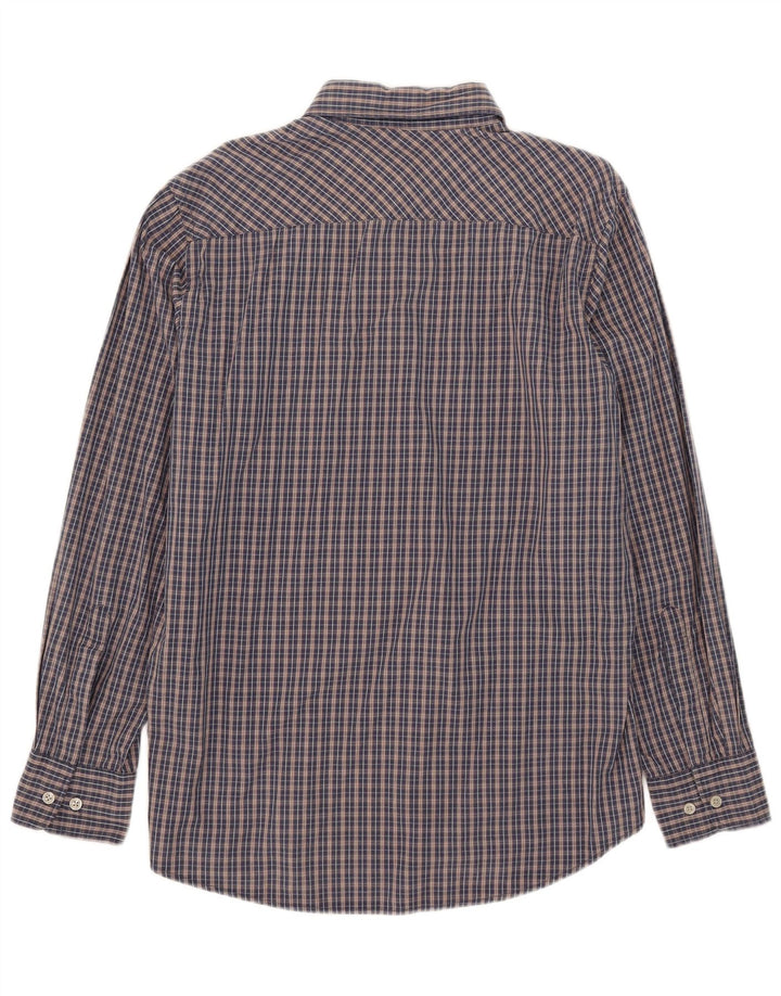 Marlboro Classics Mens Regular Fit Shirt Large Navy Blue Check Cotton