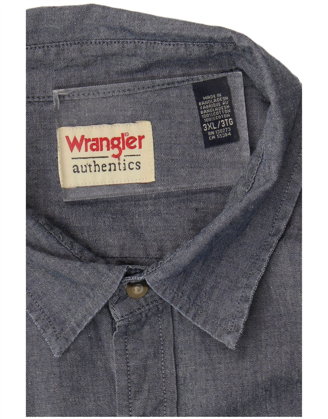 WRANGLER Mens Shirt 3XL Navy Blue Cotton