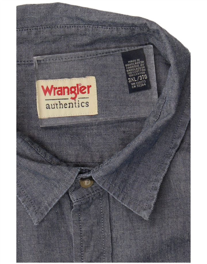 WRANGLER Mens Shirt 3XL Navy Blue Cotton