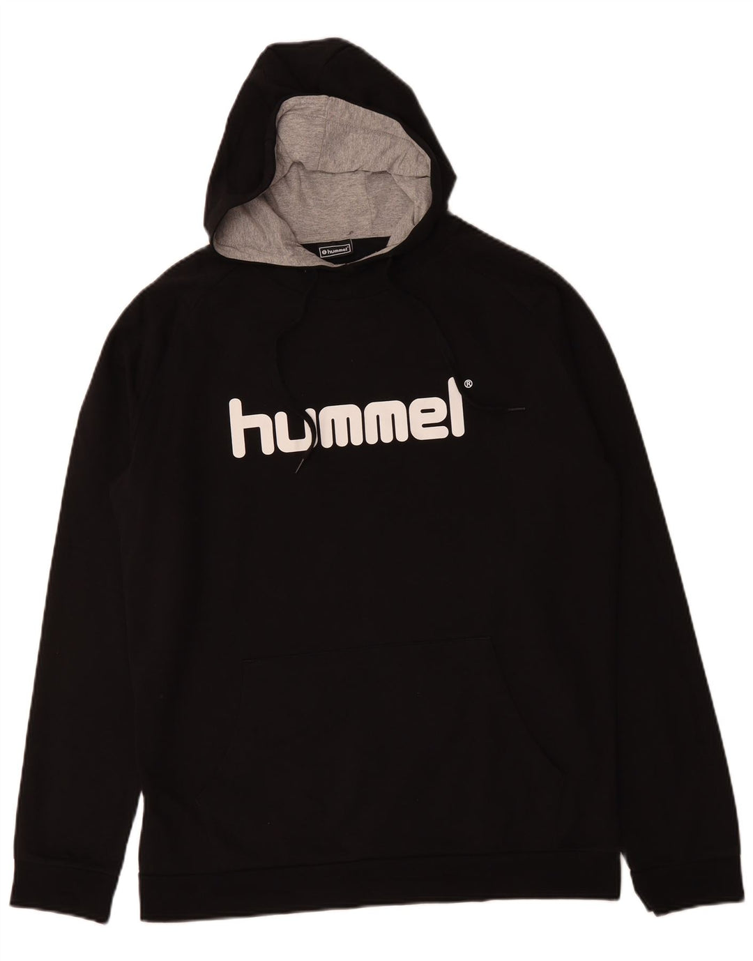 HUMMEL Mens Graphic Hoodie Jumper XL Black Cotton