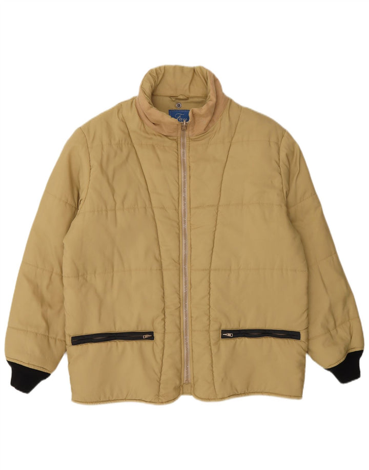 Fay Womens Padded Jacket UK 20 2XL Beige Colourblock