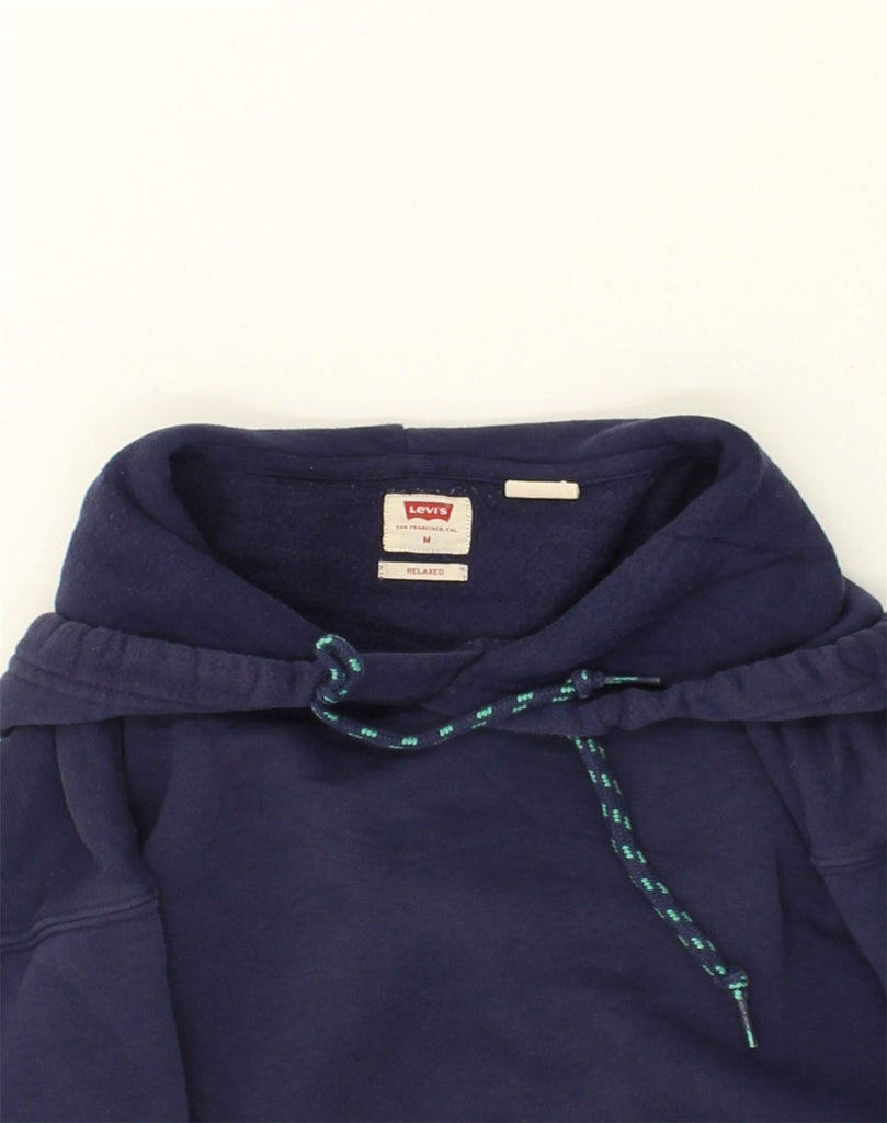 LEVI'S Womens Relaxed Fit Hoodie Jumper UK 14 Medium Navy Blue Cotton | Vintage Levi's | Thrift | Second-Hand Levi's | Used Clothing | Messina Hembry 