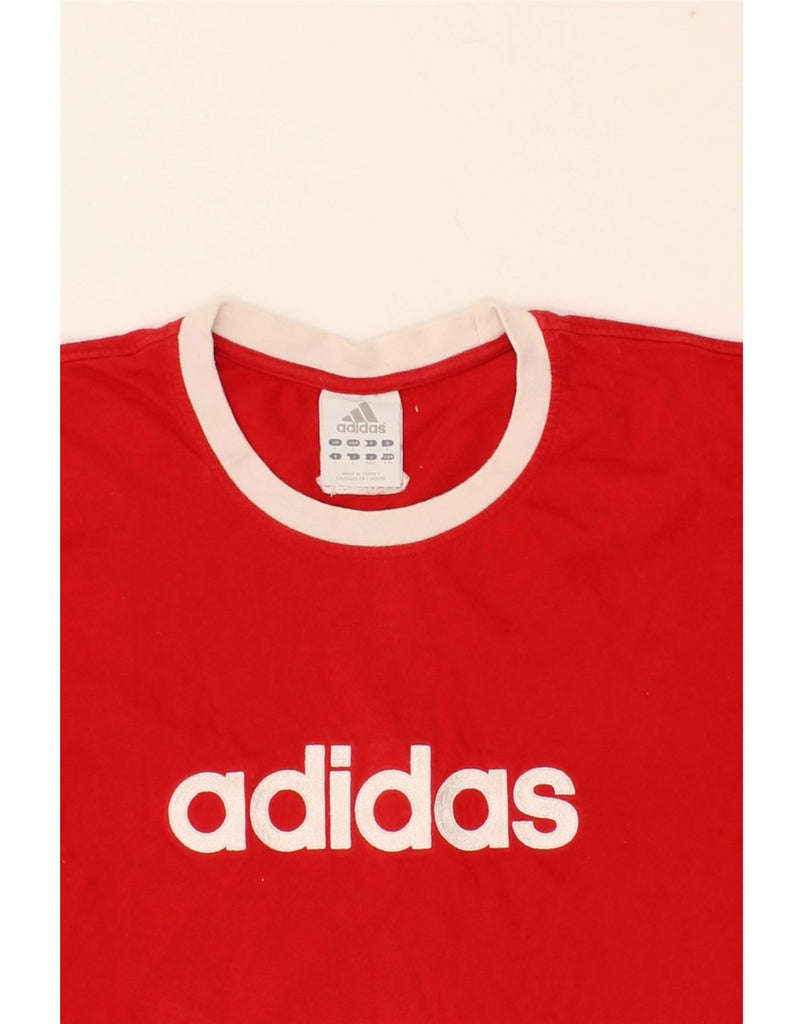 ADIDAS Mens Graphic T-Shirt Top Large Red Cotton Vintage Adidas and Second-Hand Adidas from Messina Hembry 