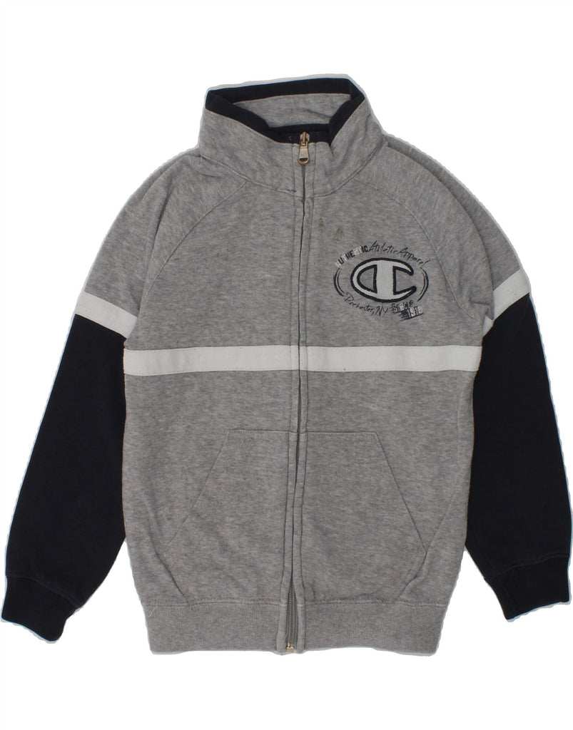 CHAMPION Boys Tracksuit Top Jacket 3-4 Years 2XS Grey Colourblock Cotton | Vintage Champion | Thrift | Second-Hand Champion | Used Clothing | Messina Hembry 