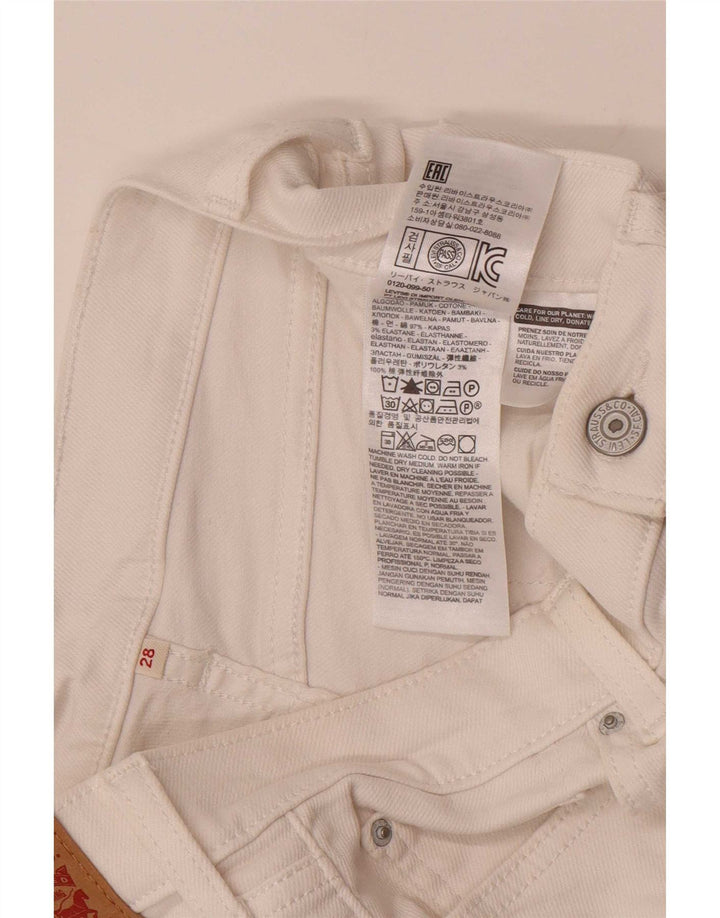 Levi's Womens Denim Shorts W28 Medium White Cotton
